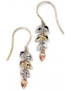 My-jewelry - D918auk - 9k flower white Gold and pink Gold, Gold earring