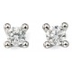 Earring diamond white Gold 375/1000