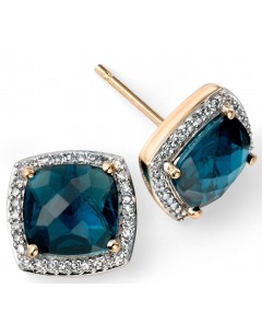 My-jewelry - D985uk - 9k blue topaz and diamond Gold earring