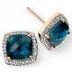 Earring blue topaz and diamond Gold 375/1000