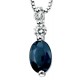 Necklace sapphire and diamond white Gold 375/1000