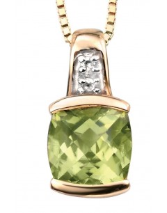 Necklace peridot and diamond Gold 375/1000