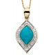 Necklace turquoise and diamond Gold 375/1000